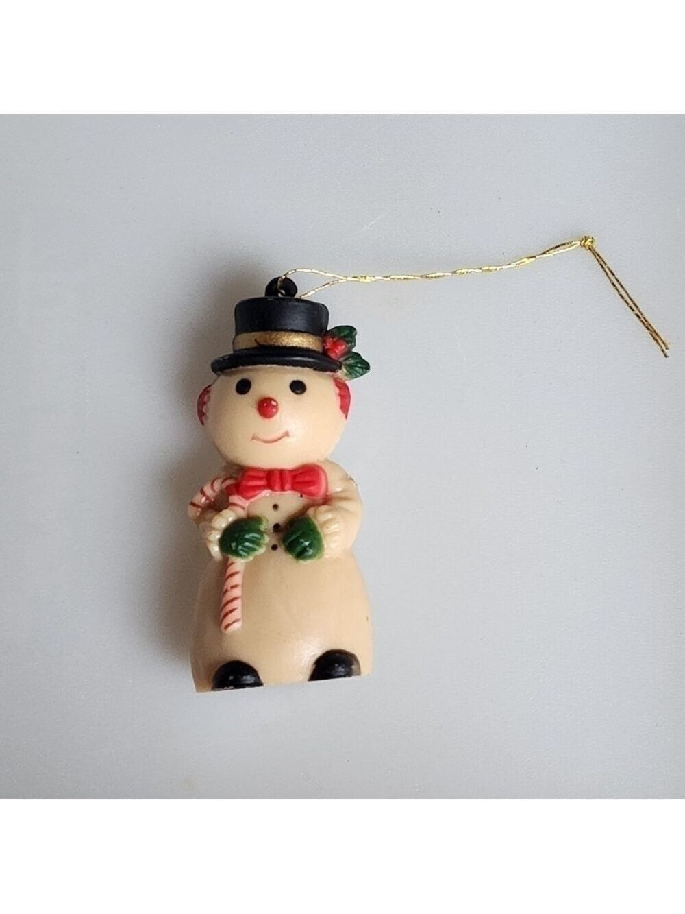 Vintage Frosty Snowman solid resin plastic Ornament Hong Kong 3"